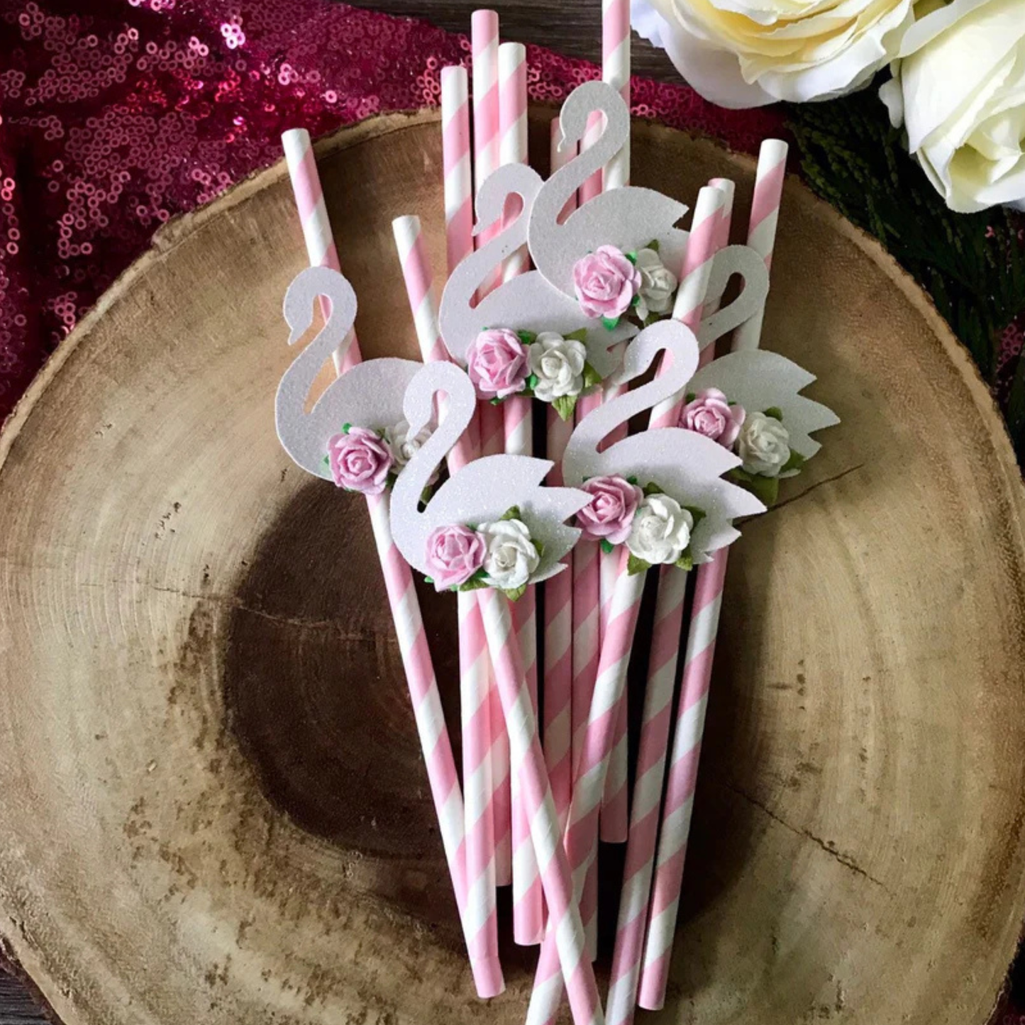Embellished Swan Straws