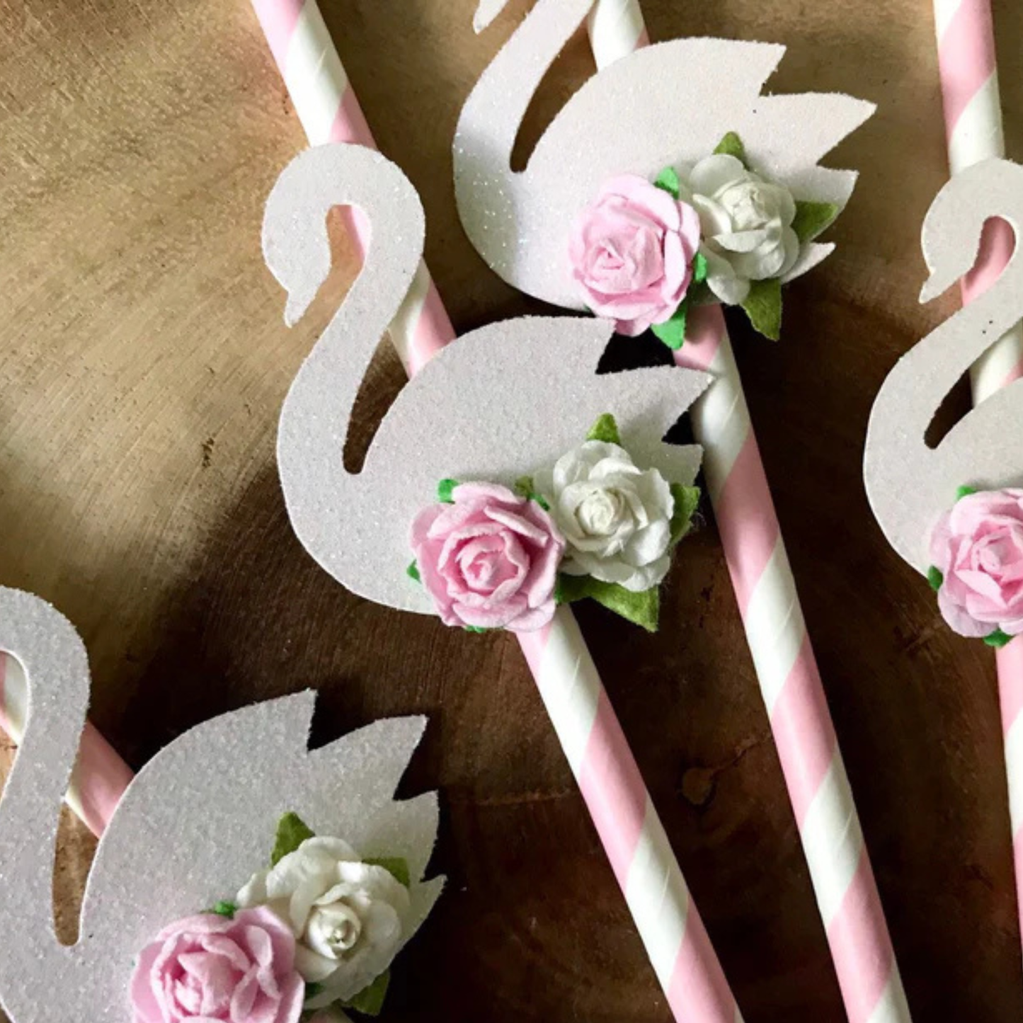 Embellished Swan Straws