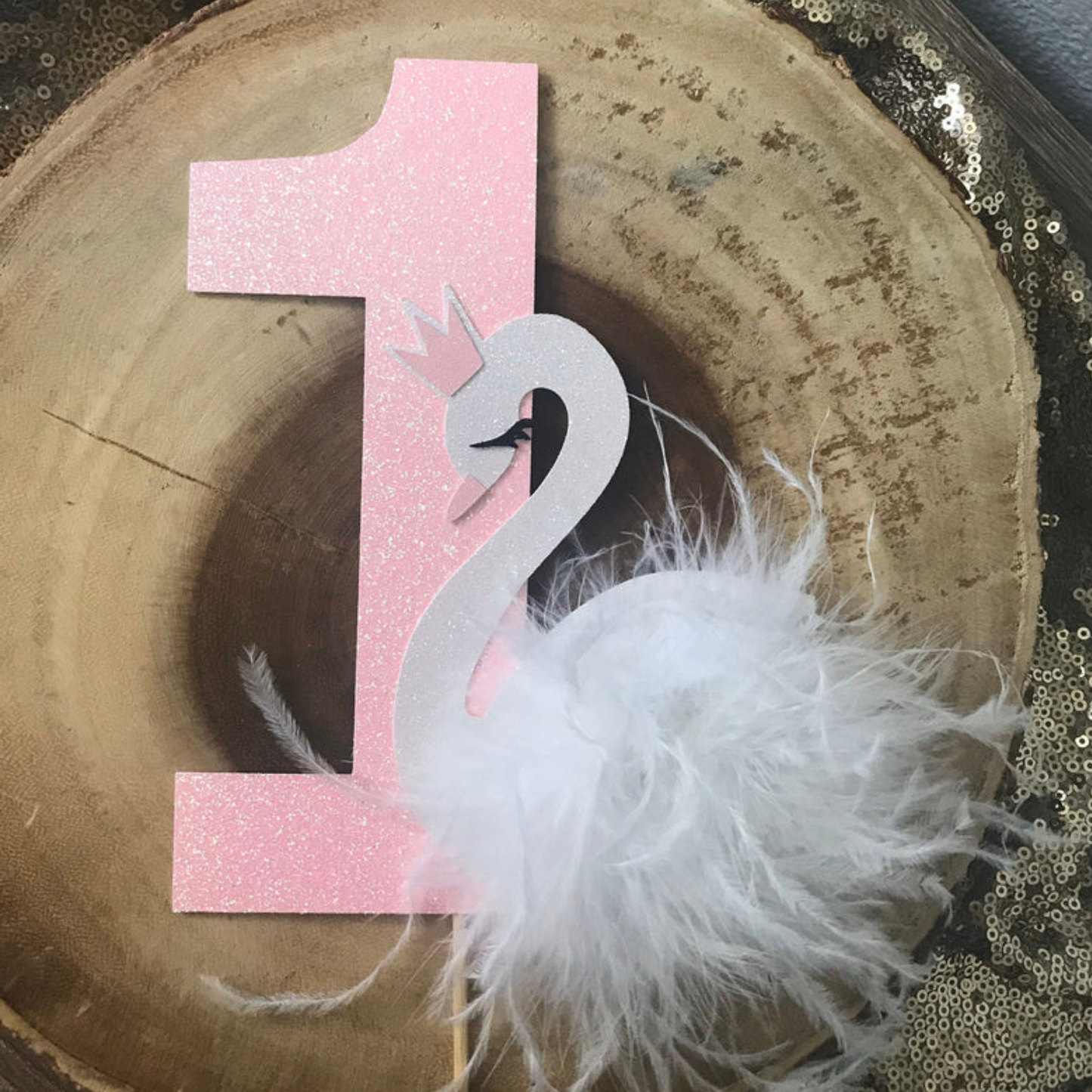 Swan Birthday Cake Topper