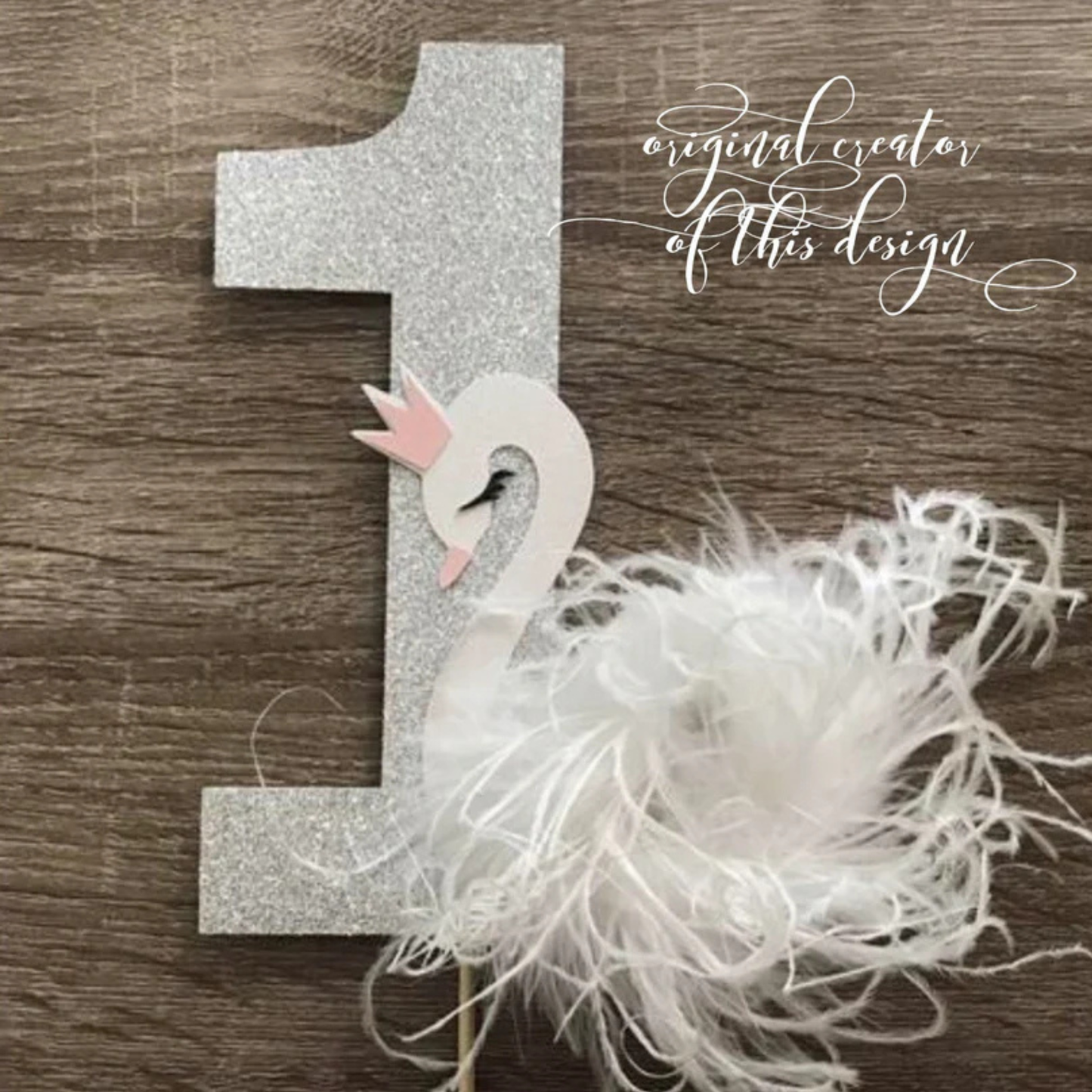 Swan Birthday Cake Topper