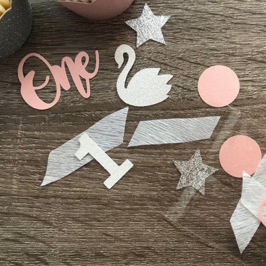 60 Pieces Swan Birthday Confetti