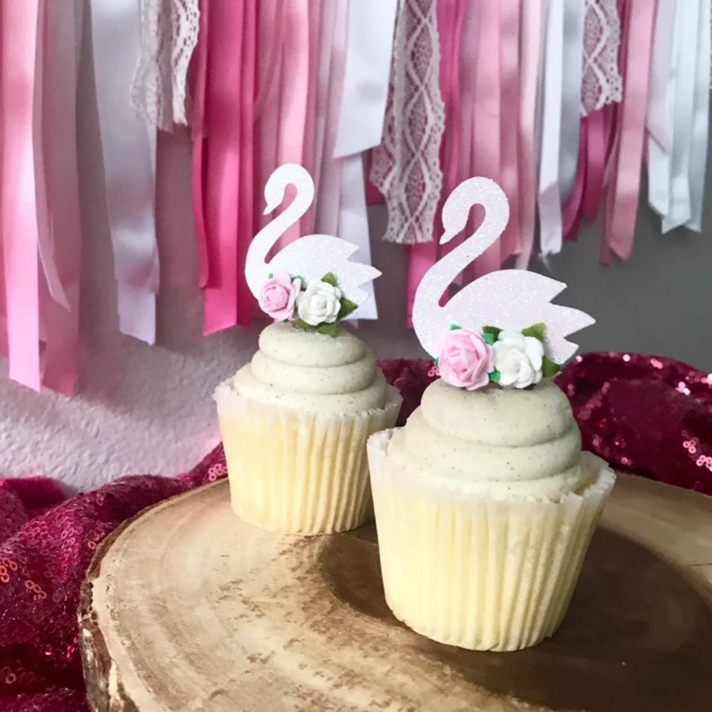 Swan Cupcake Toppers