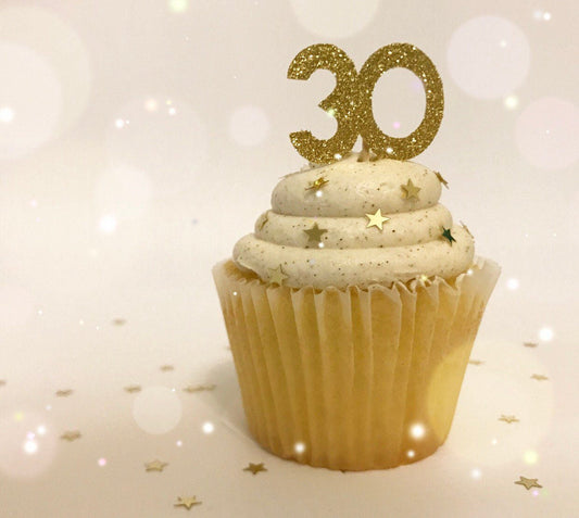 Number 30 Cupcake Toppers