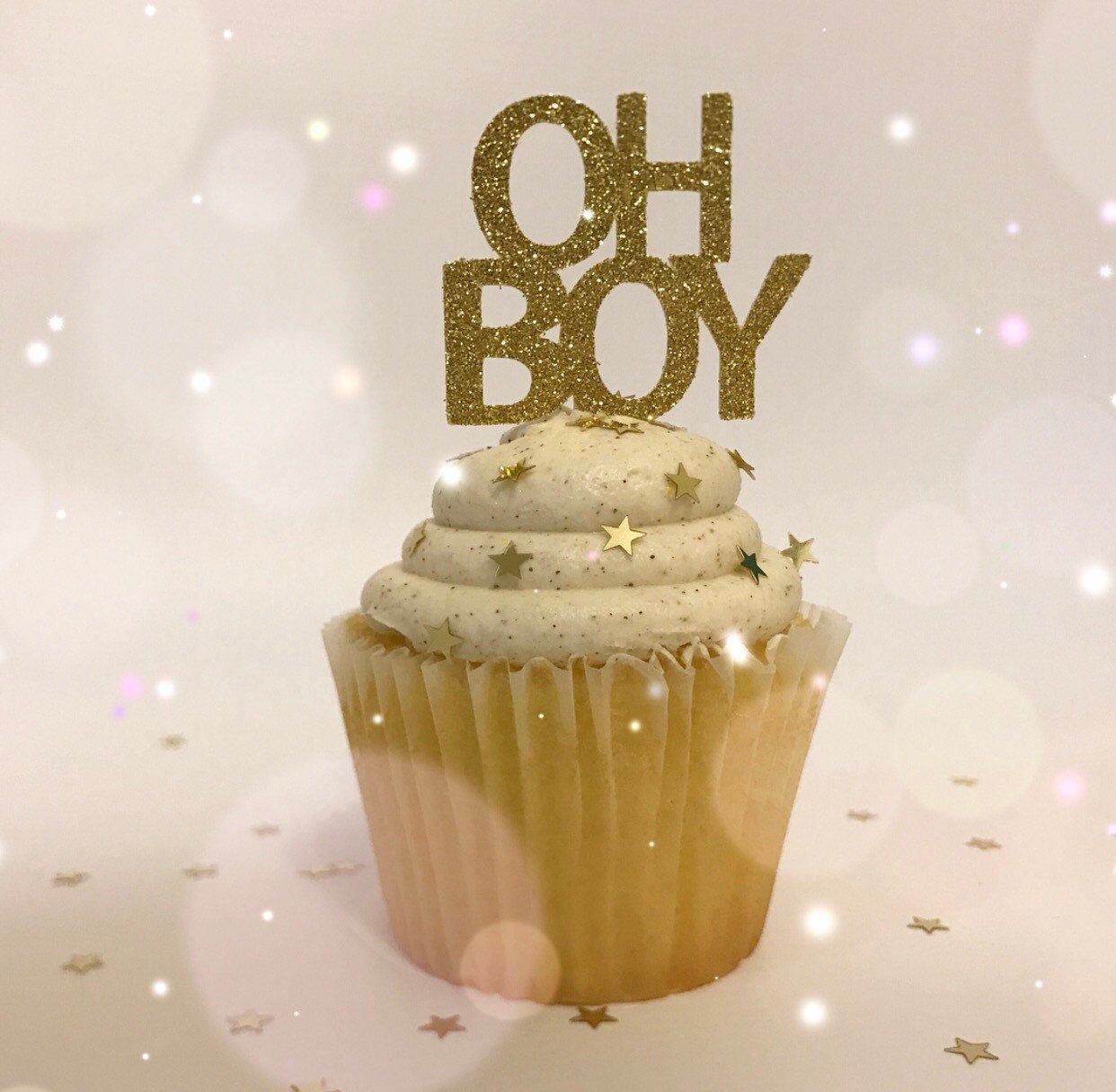 Oh Boy Cupcake Toppers (Qty. 6)| Oh Boy Baby Shower| Gender Reveal| Baby Sprinkle| Boy First Birthday| Oh Boy Birthday Decor| Oh Boy Picks