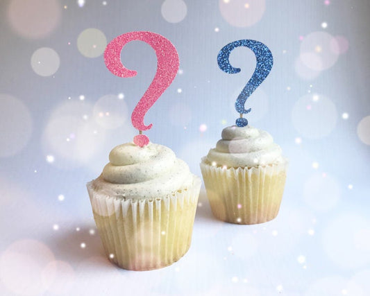 Gender Reveal Question Mark Cupcake Toppers