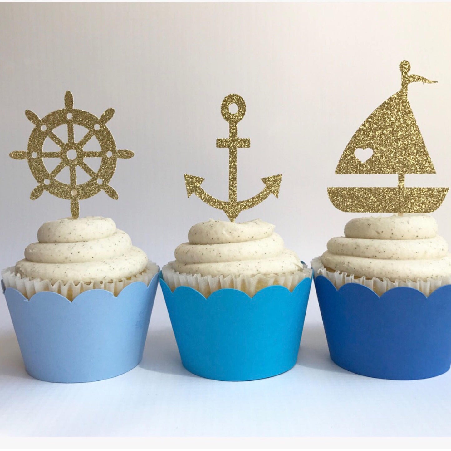 Nautical Toppers (Qty. 6)| Ahoy It's A Boy| Nautical Picks| Nautical Birthday Toppers| Nauti Bride Toppers| Boat Birthday Decor| Boat Party