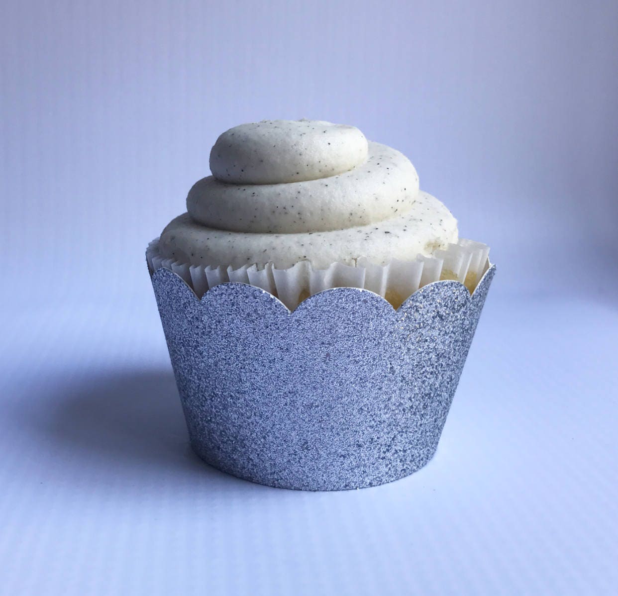 Silver Glitter Cupcake Wrappers| Cupcake Sleeves| Sparkle Cupcake Wrappers| Silver Glitter Cupcake Holder| Wedding Cupcake Wrappers