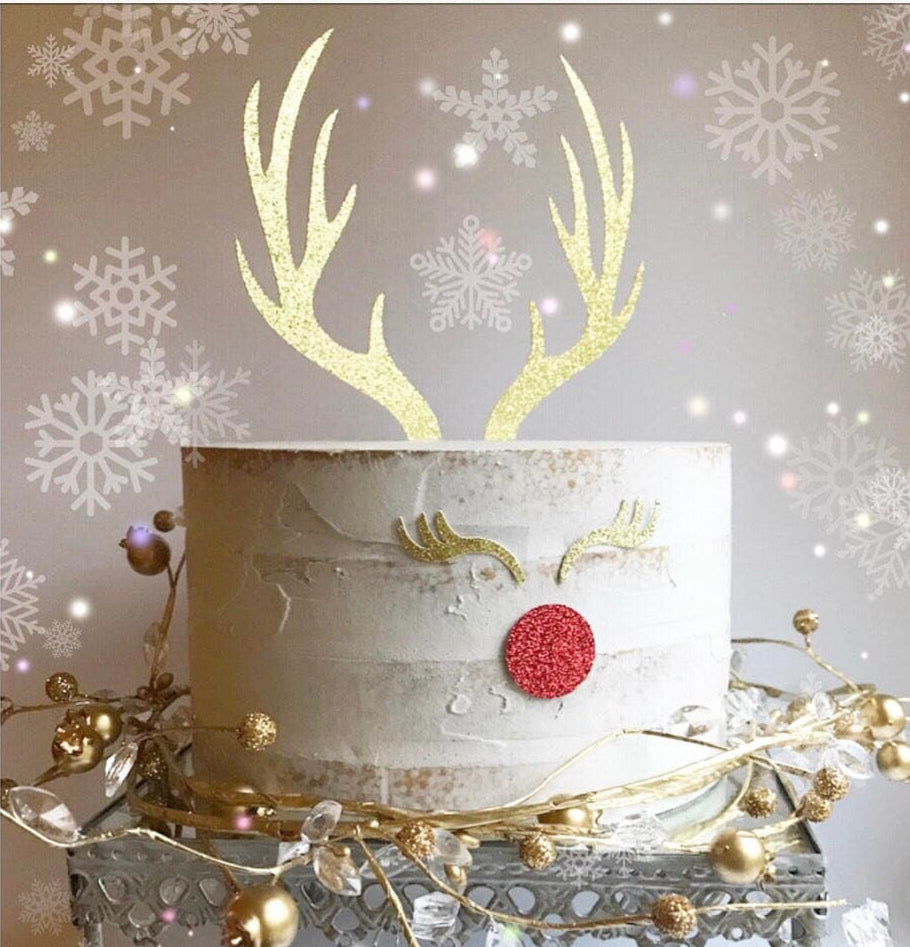Reindeer Cake Topper Set
