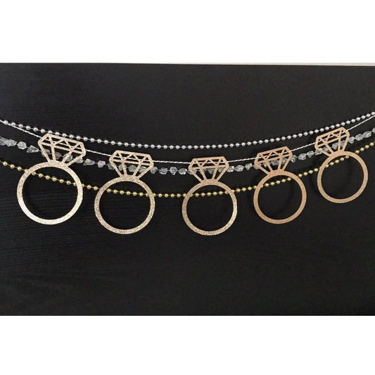 Ring Banner (Qty. 1)| Engagement Ring Banner| Engagement Party Banner| Wedding Banners| Ring Garland| Engagement Ring Garland| Photo Props