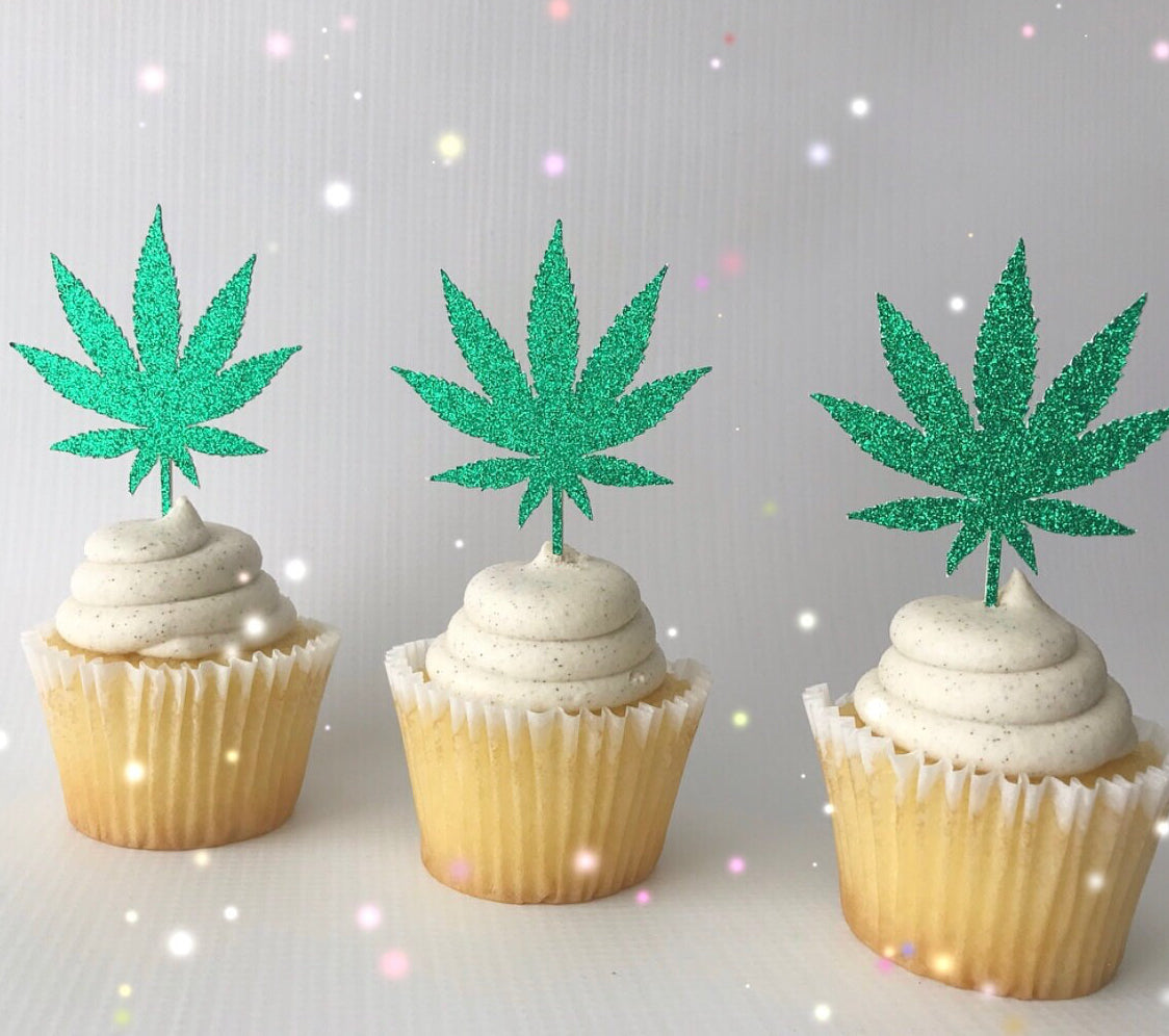 Pot Leaf Cupcake Toppers
