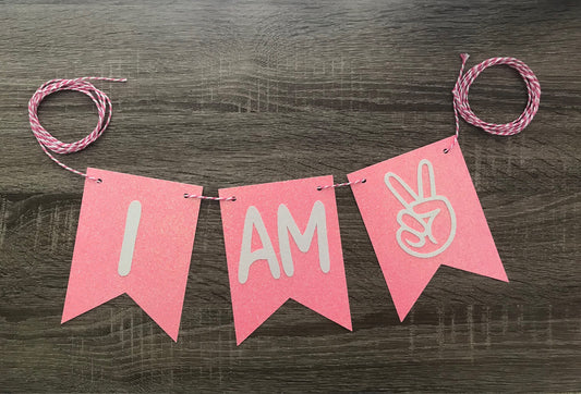 I Am Two Banner (Qty. 1)| Two Cool Banner| Twi Cool High Chair Banner| Two Cool Bunting| Two Cool Garland| I am 2 Decorations