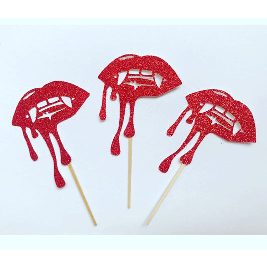 Vampire Cupcake Toppers (Qty. 6)| Vampire Decorations| Vampire Toppers| Dracula Toppers| Vampire Birthday Decor| Killer Birthday