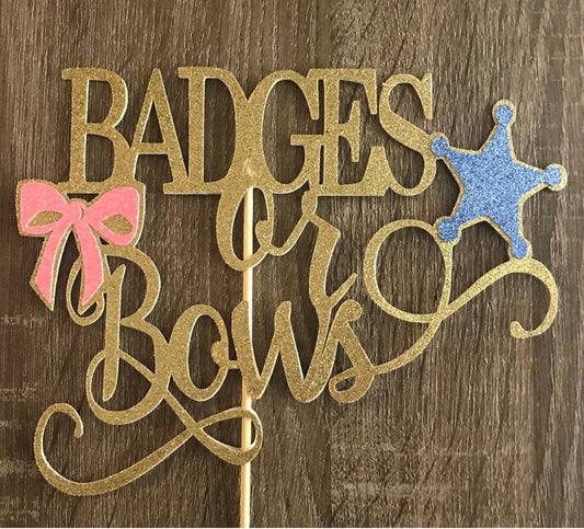 Badges or Bows Cake Topper