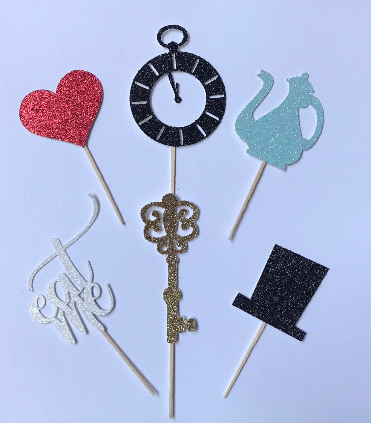 Tea Party Cupcake Toppers (Qty. 6)| Enchanted Garden Toppers| Onederland Party| Storybook Party| Tea Party Decor| Tea Party Toppers