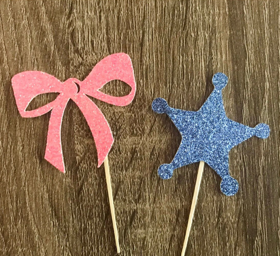 Badges or Bows Cupcake Toppers