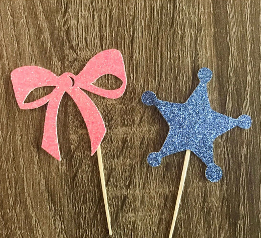 Badges or Bows Cupcake Toppers