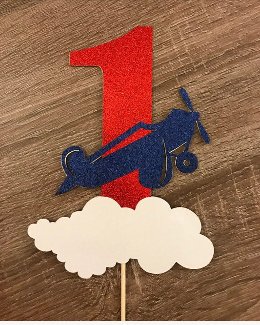 Airplane Cake Topper| Time Flies Cake Topper| Time Flies Party Decor| Airplane Party Decor| Airplane Birthday Decorations| Plane Cake Topper