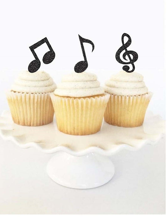 Music Note Cupcake Toppers (Qty. 6)| Music Party Decor| Music Note Cupcake Toppers| Rock Star Party Decor| Music Decorations| Music Toppers