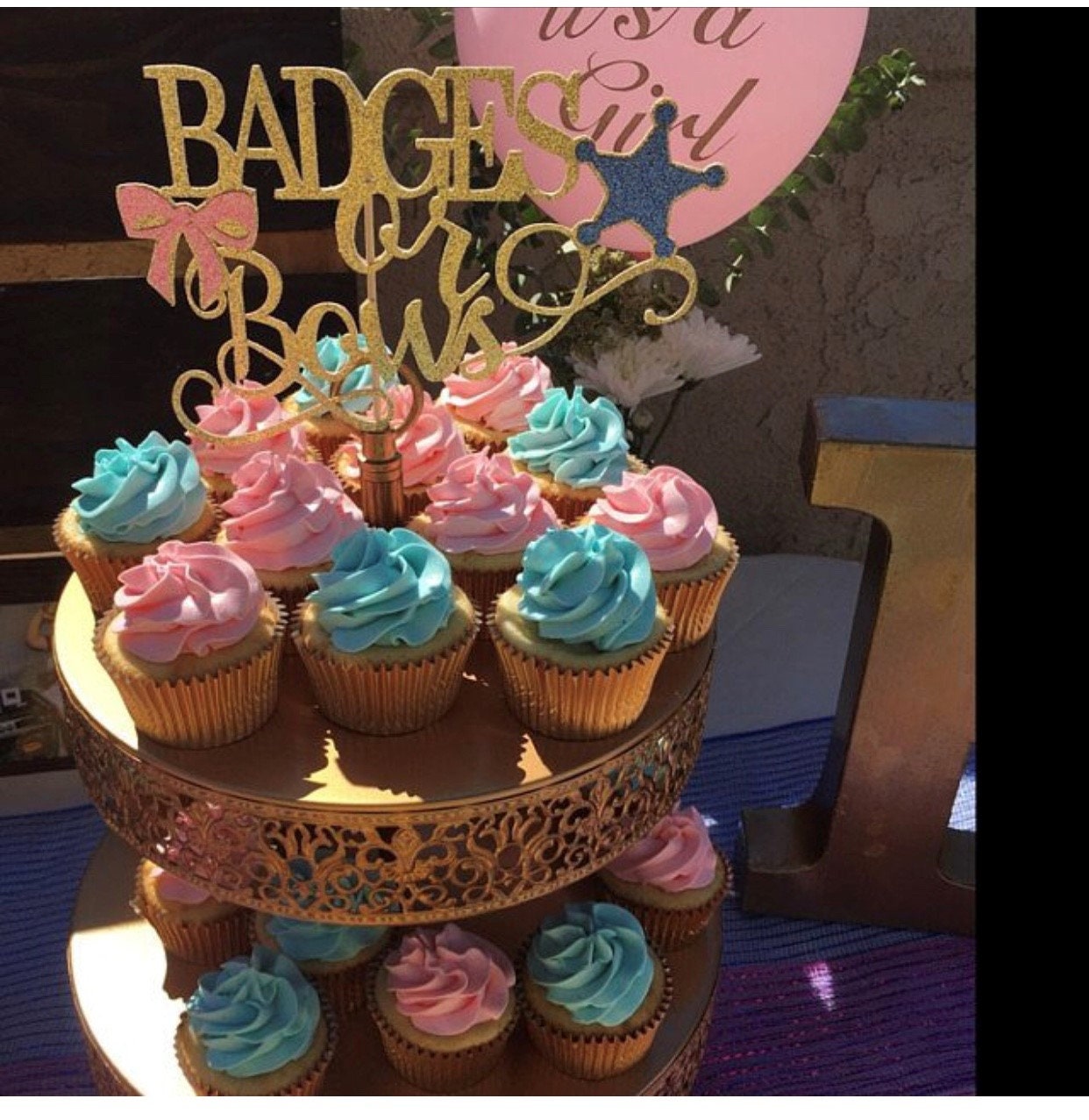 Badges or Bows Cake Topper