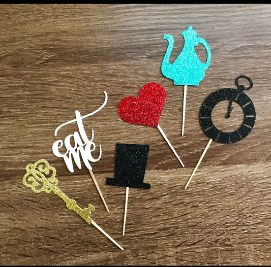 Tea Party Cupcake Toppers (Qty. 6)| Enchanted Garden Toppers| Onederland Party| Storybook Party| Tea Party Decor| Tea Party Toppers