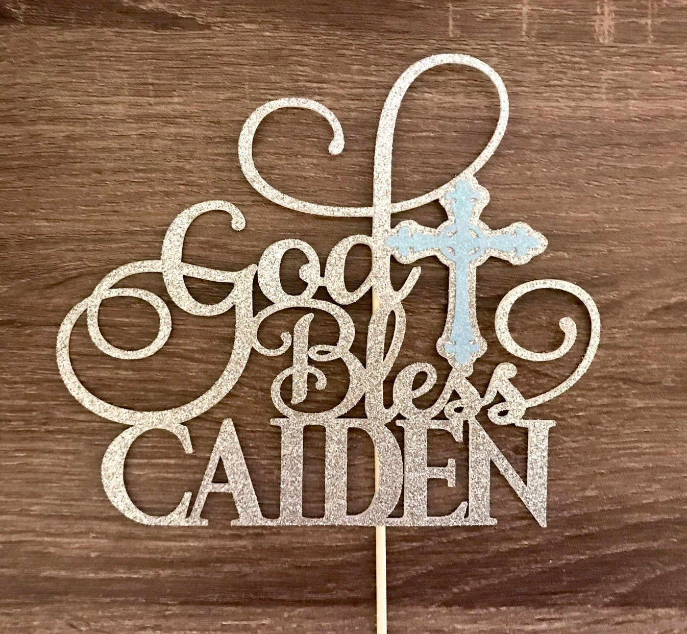 Communion Cake Topper| God Bless Cake Topper| Baptism Cake Topper| Baptism Decorations for Boys or Girls| Confirmation Centerpieces