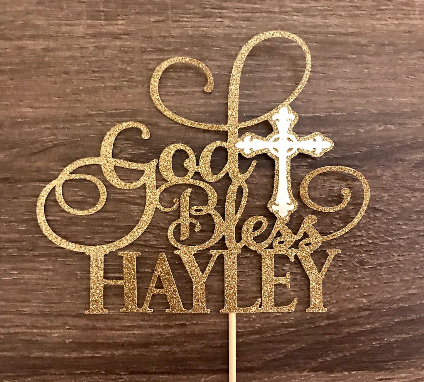 Baptism Decorations for Boys or Girls| God Bless Cake Topper| Communion Toppers| Confirmation Toppers| Confirmation Centerpieces