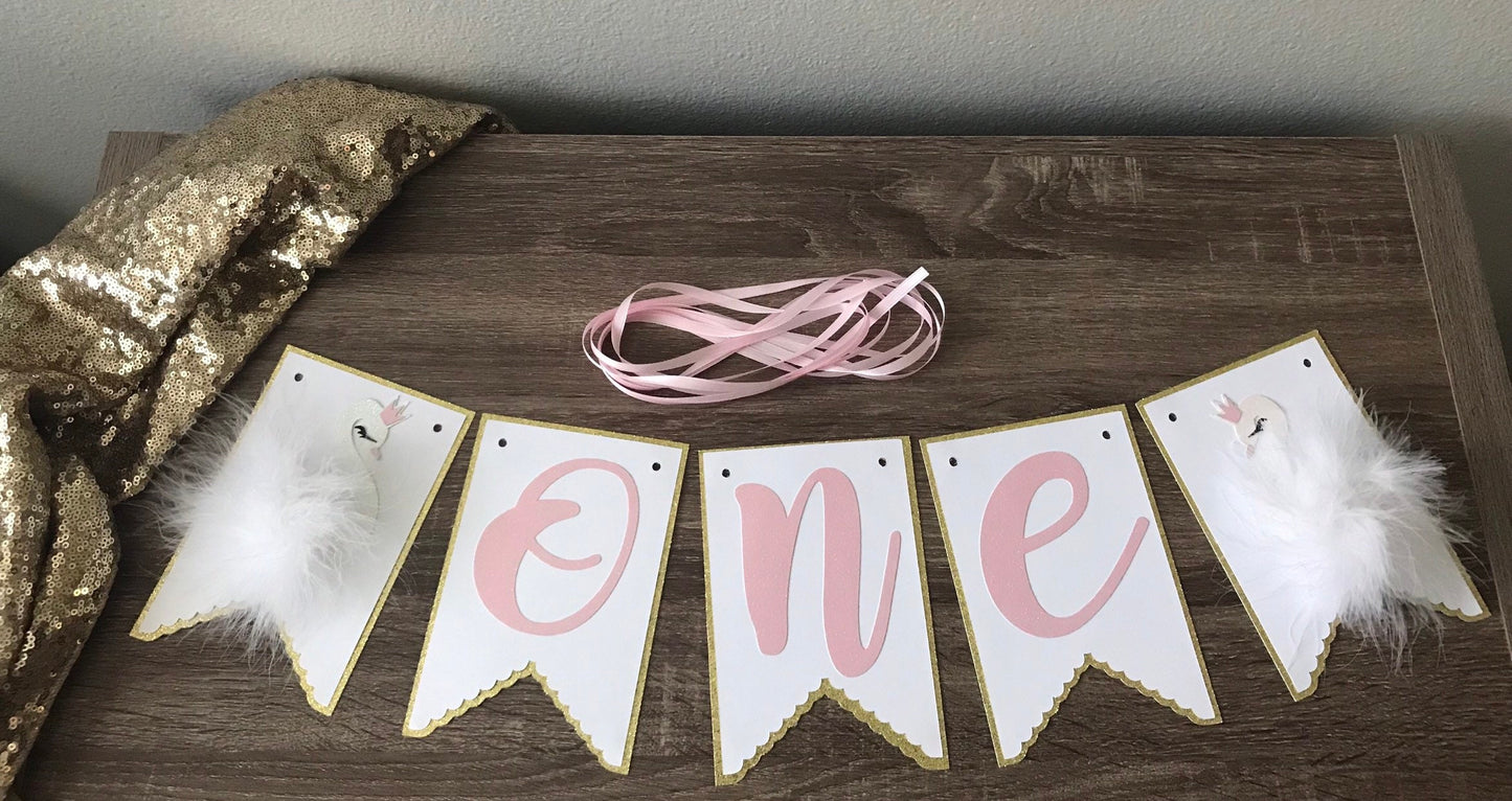 Swan Birthday Banner