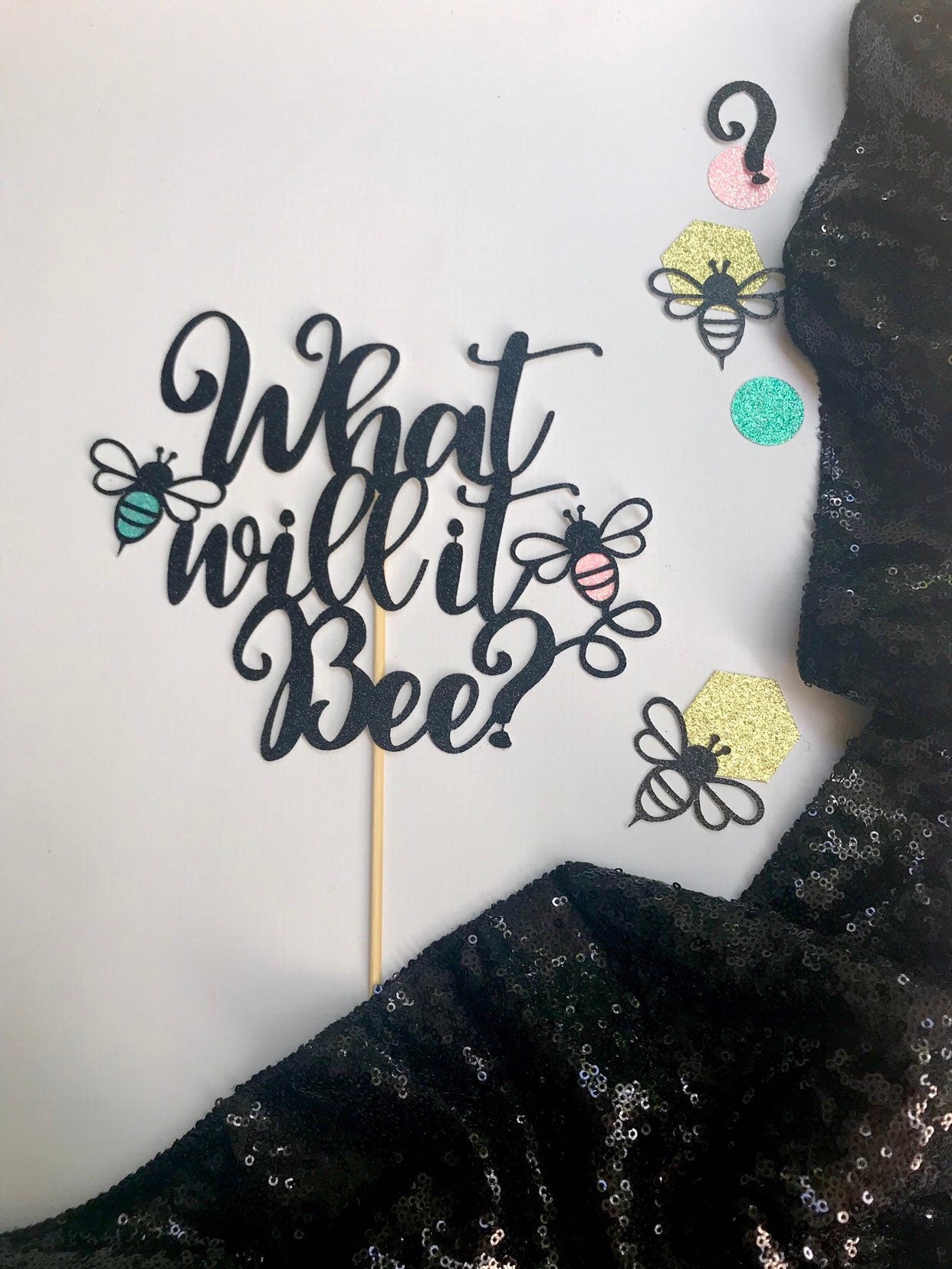What Will It Bee Gender Reveal Cake Topper