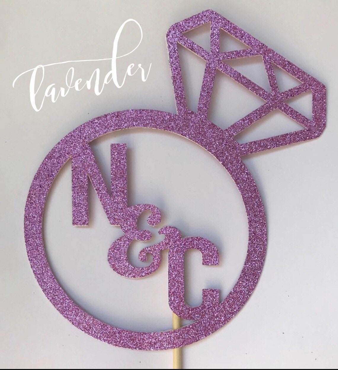 Personalized Engagement Ring Cake Topper
