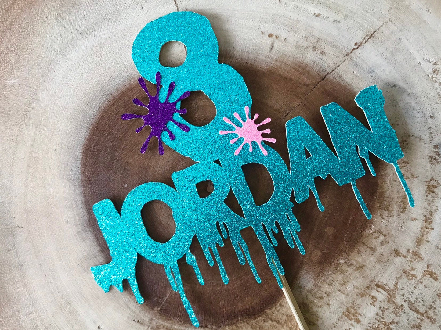 Personalized Slime Cake Topper