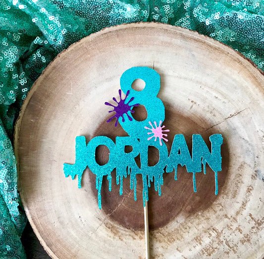 Personalized Slime Cake Topper