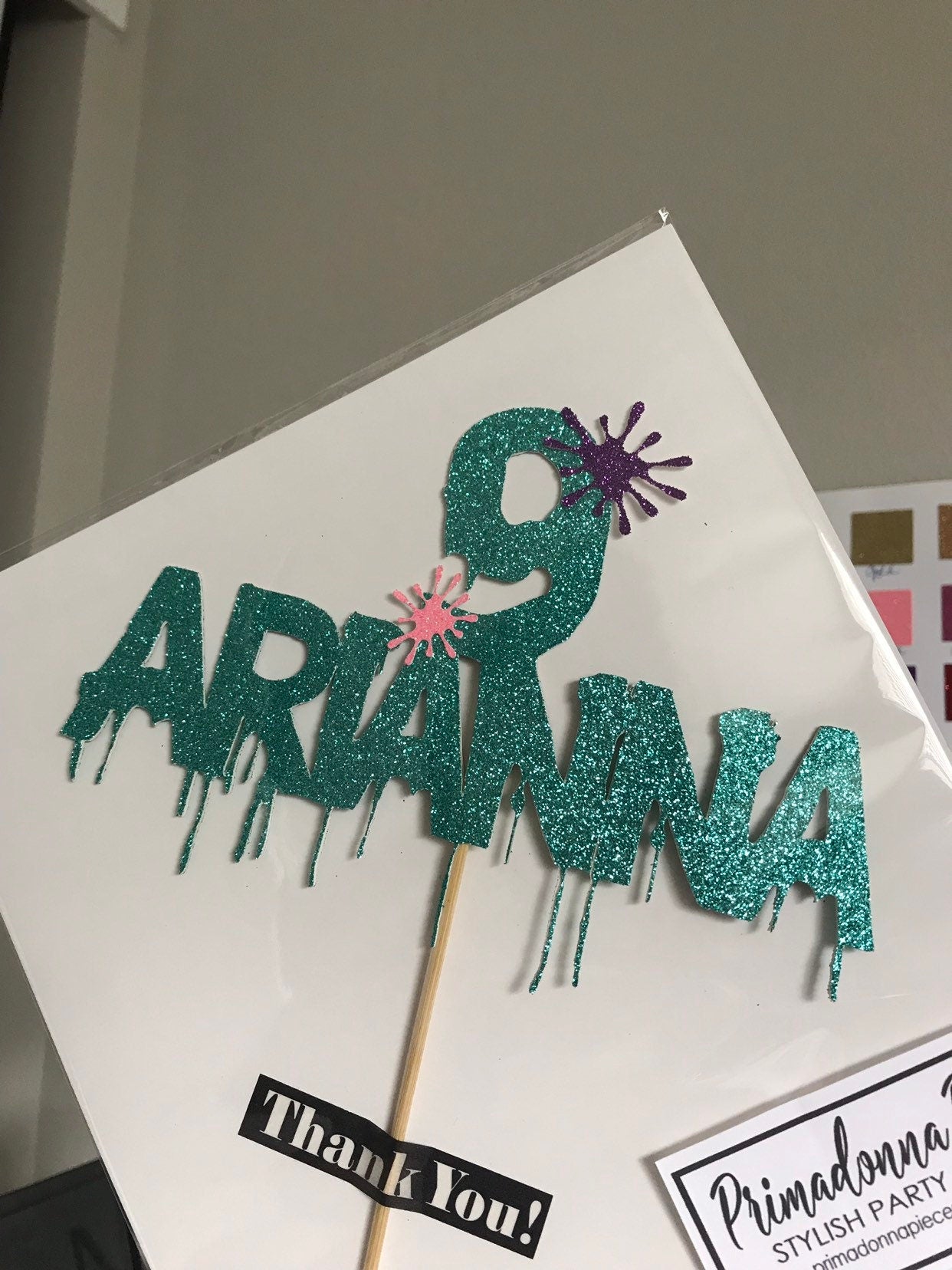 Personalized Slime Cake Topper