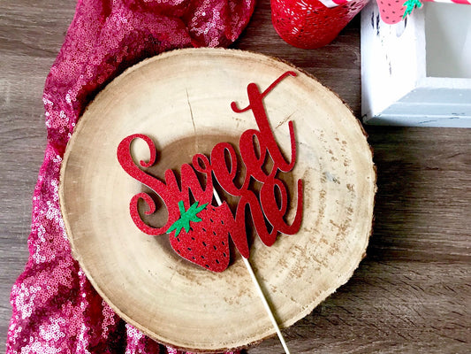 Sweet One Strawberry Cake Topper