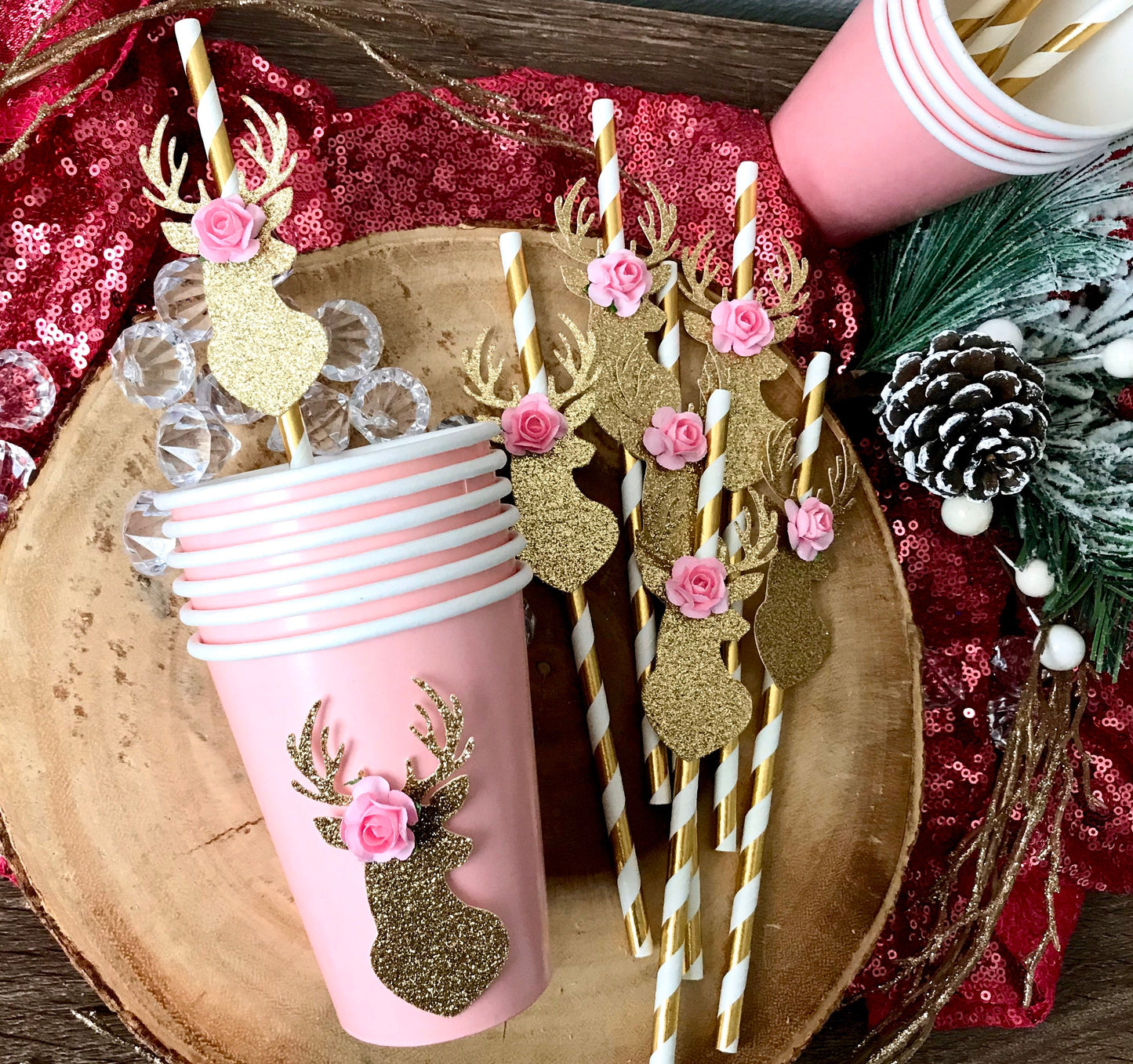Embellished Deer Straws