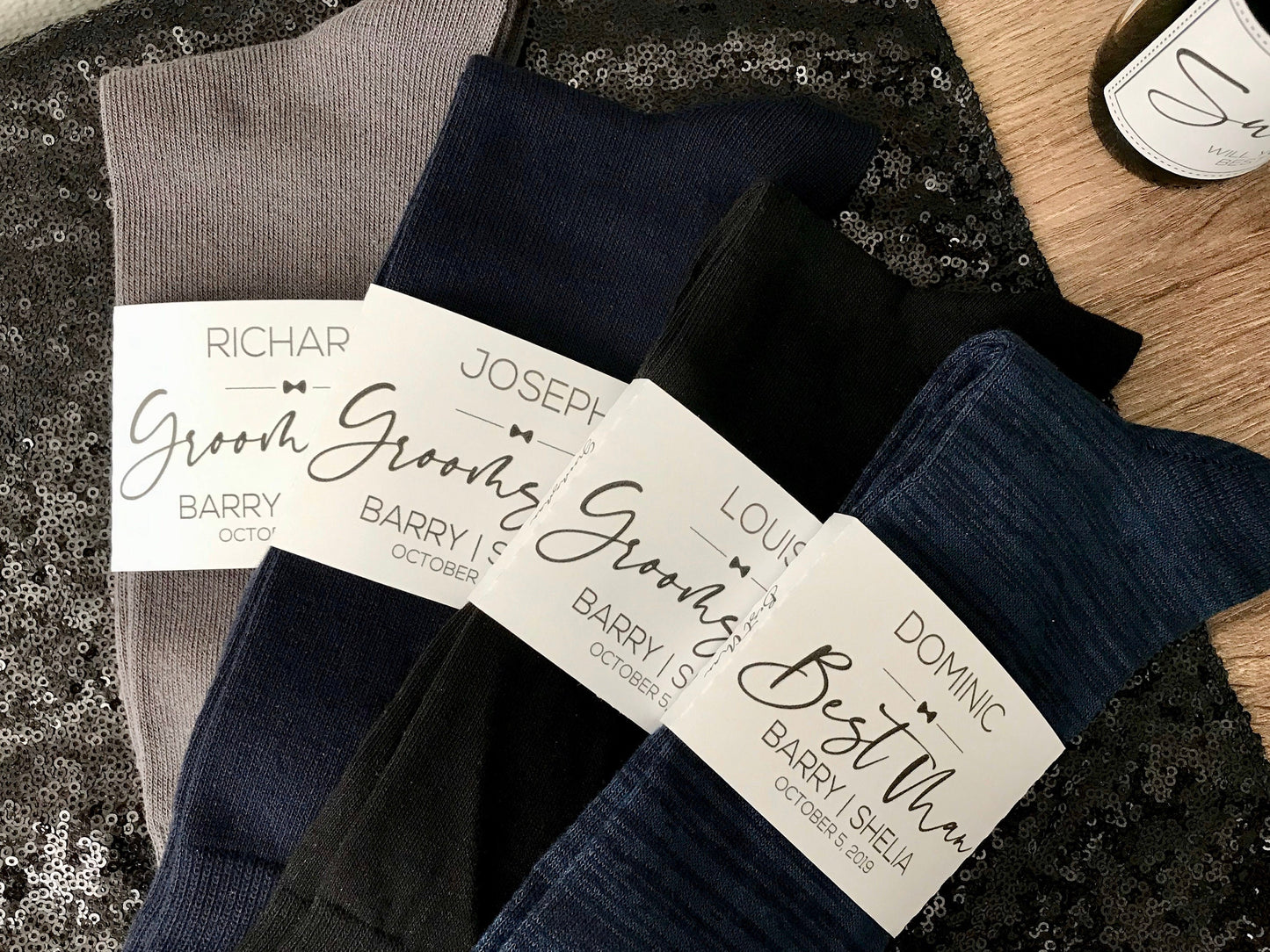 Groomsmen Sock Labels (Qty. 6)| Groomsmen Gifts| Personalized Socks for Groomsmen| Groomsmen Proposal| Wedding Sock Label| Bridal Party Gift