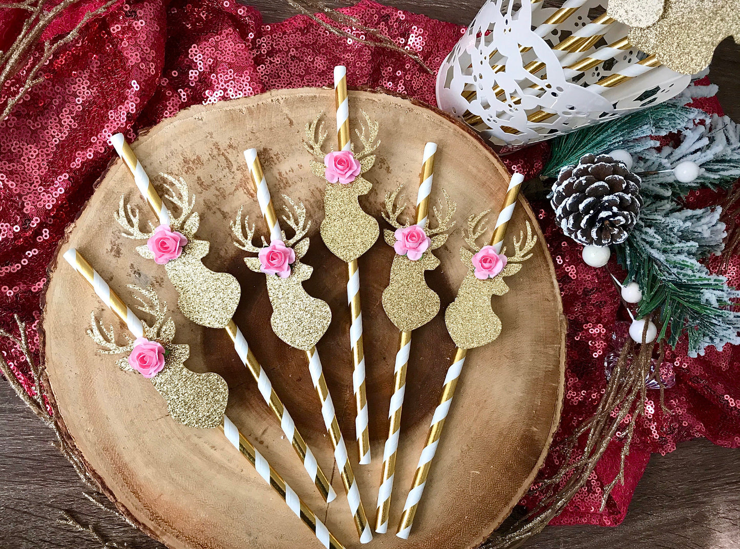 Embellished Deer Straws
