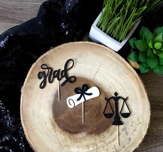Lawyer Graduation Cupcake Toppers