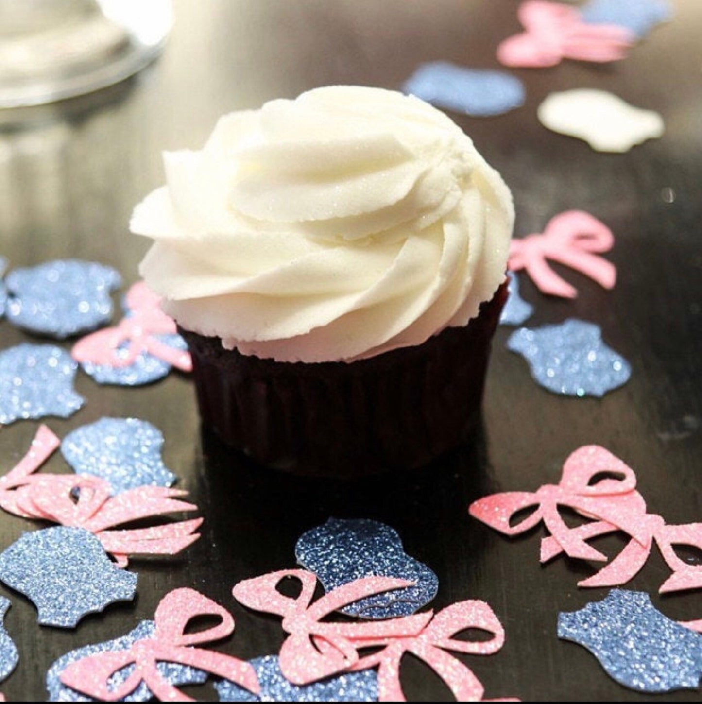 Badges or Bows Cake Topper| Silver Glitter| Gender Reveal Cake Topper| Police Gender Reveal| Sheriff Gender Reveal