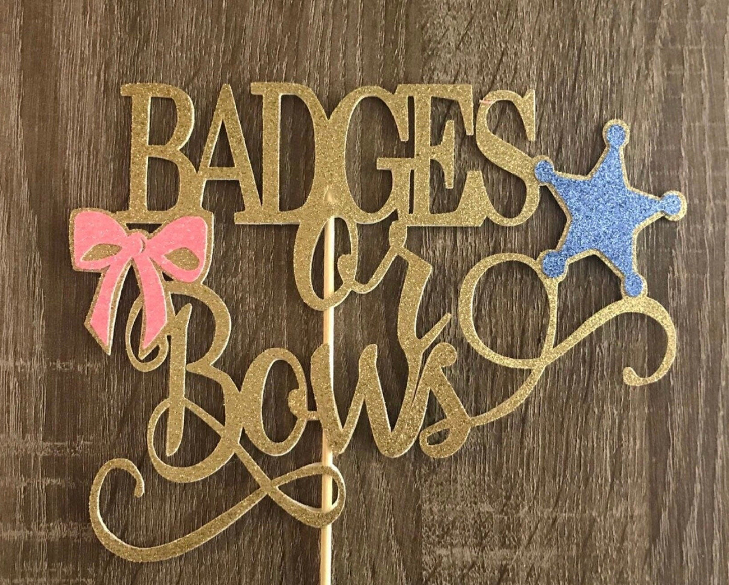 Badges or Bows Cupcake Toppers