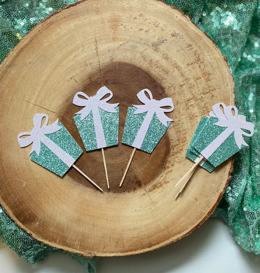 Box Cupcake Toppers (Qty. 6)| Bride & Co.| Baby and Co Party| Bride and Co Theme| Bridal Shower Decor| Baby Shower Picks| New York Theme