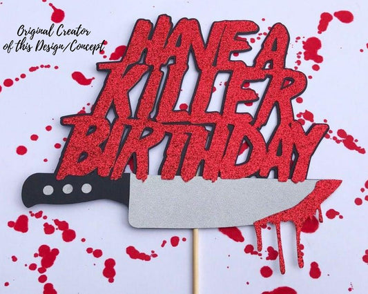 Killer Birthday Cake Topper| Halloween Cake Topper| Horror Cake Topper| Friday the 13th Topper| Horror Film Birthday| Horror Birthday