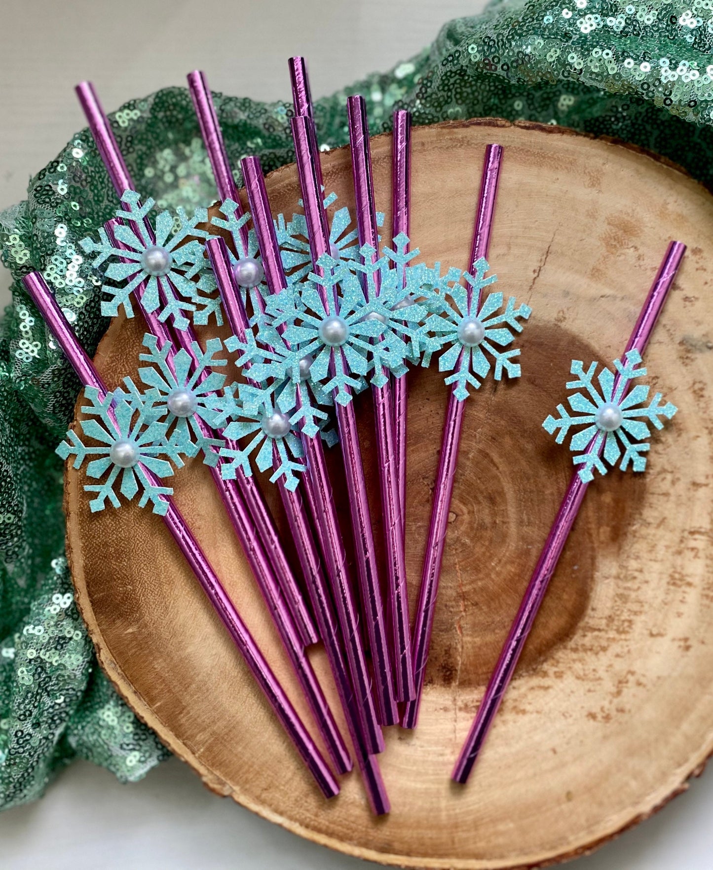 Embellished Snowflake Straws
