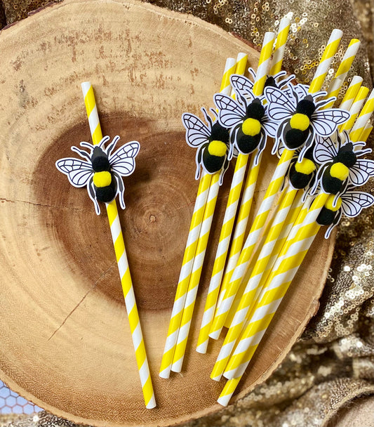 Embellished Bee Straws