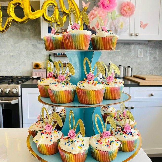 Bunny Ear Cupcake Toppers (Qty. 6)| Bunny Cupcake Decorations| Easter Cupcake Picks| Bunny Ear Picks| Bunny First Birthday| Bunny Birthday