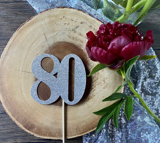80th Birthday Centerpiece (Qty. 1)| 80th Anniversary| 80th Birthday Decoration| 80th Birthday Cake Topper| 80 Centerpiece| 80 Cake Topper