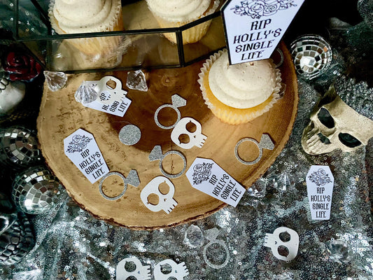 40 Pieces Till Death Do Us  Part Confetti| Gothic Engagement| Gothic Bridal| Gothic Bachelorette| Gothic Hen Party| Halloween Bachelorette