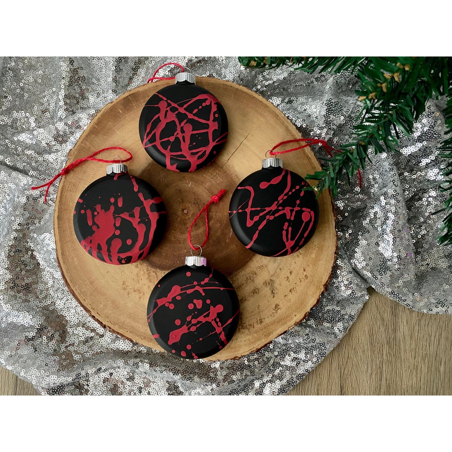 Killer Christmas Ornament (Qty. 1)| Horror Christmas Ornament| Blood Splatter Ornaments| Killer Holiday Gift| Horror Movie Gift| True Crime