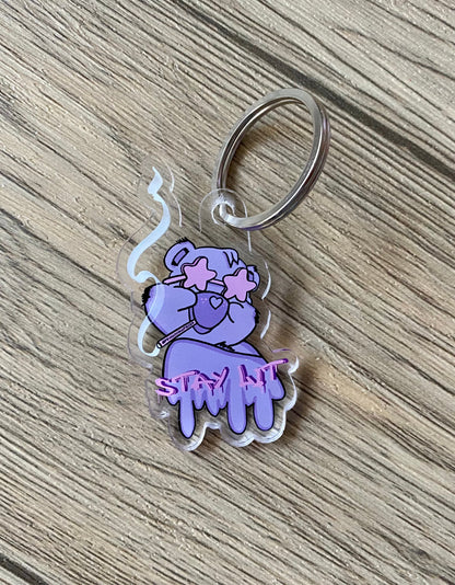 STAY LIT BEAR KEYCHAIN