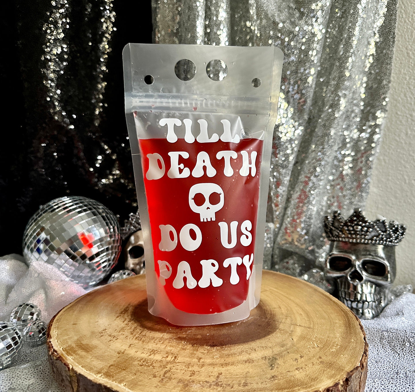 Till Death Drink Pouch (Qty. 1)| 16oz Drink Pouches| Bridesmaid Booze Bag| Custom Drink Pouches| Till Death Bachelorette| Till Death Party