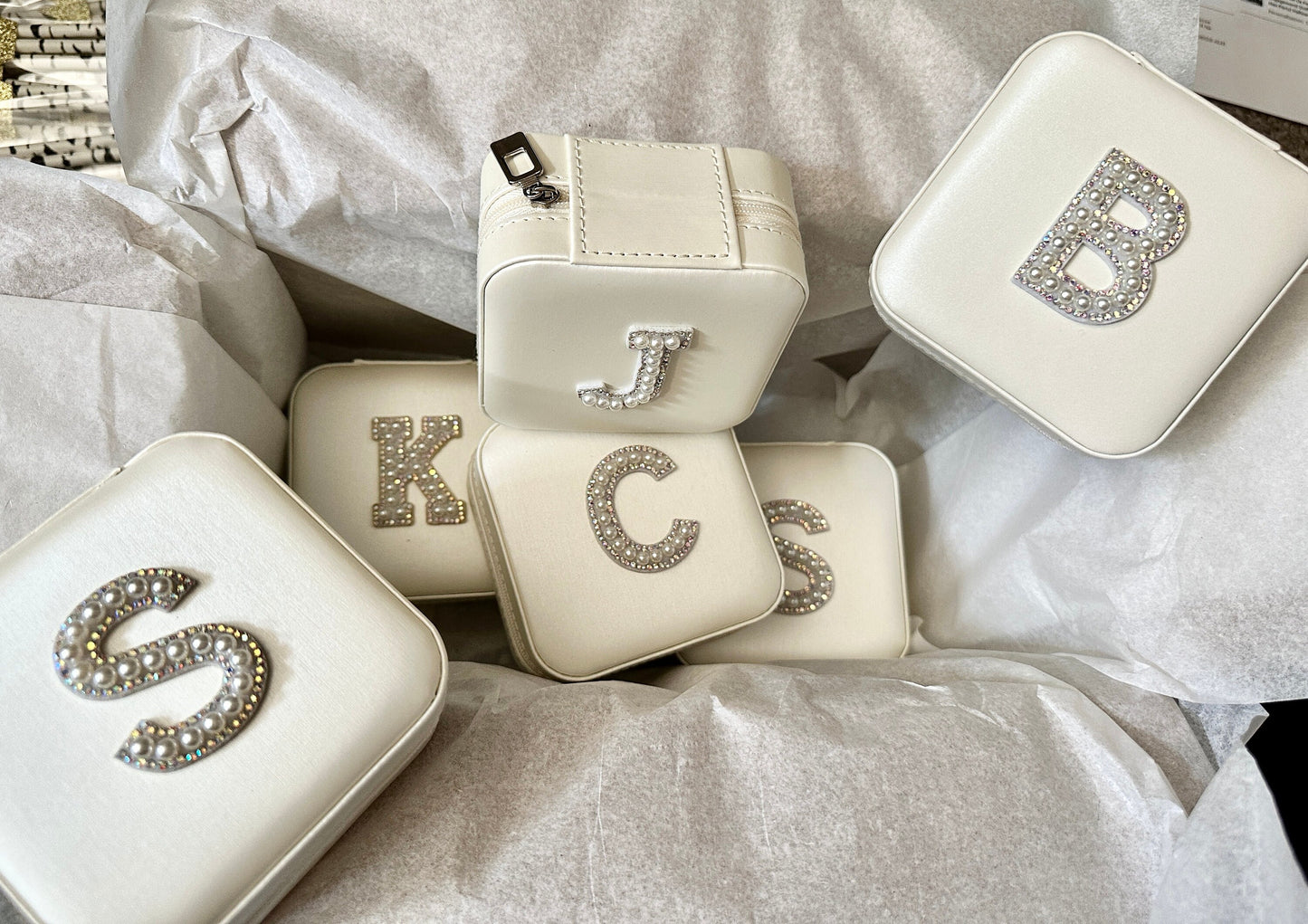 Pearl Initial Jewelry Box